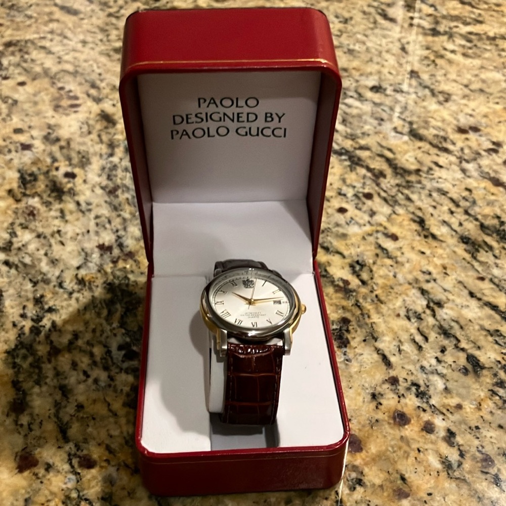 Men's Watch - Gold and Brown